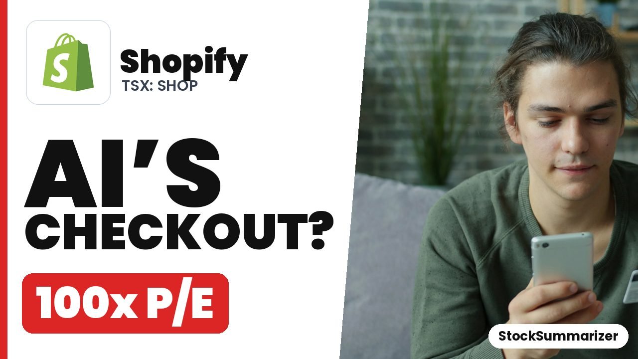 Shopify (SHOP) stock analysis thumbnail: AI's checkout? 100x P/E