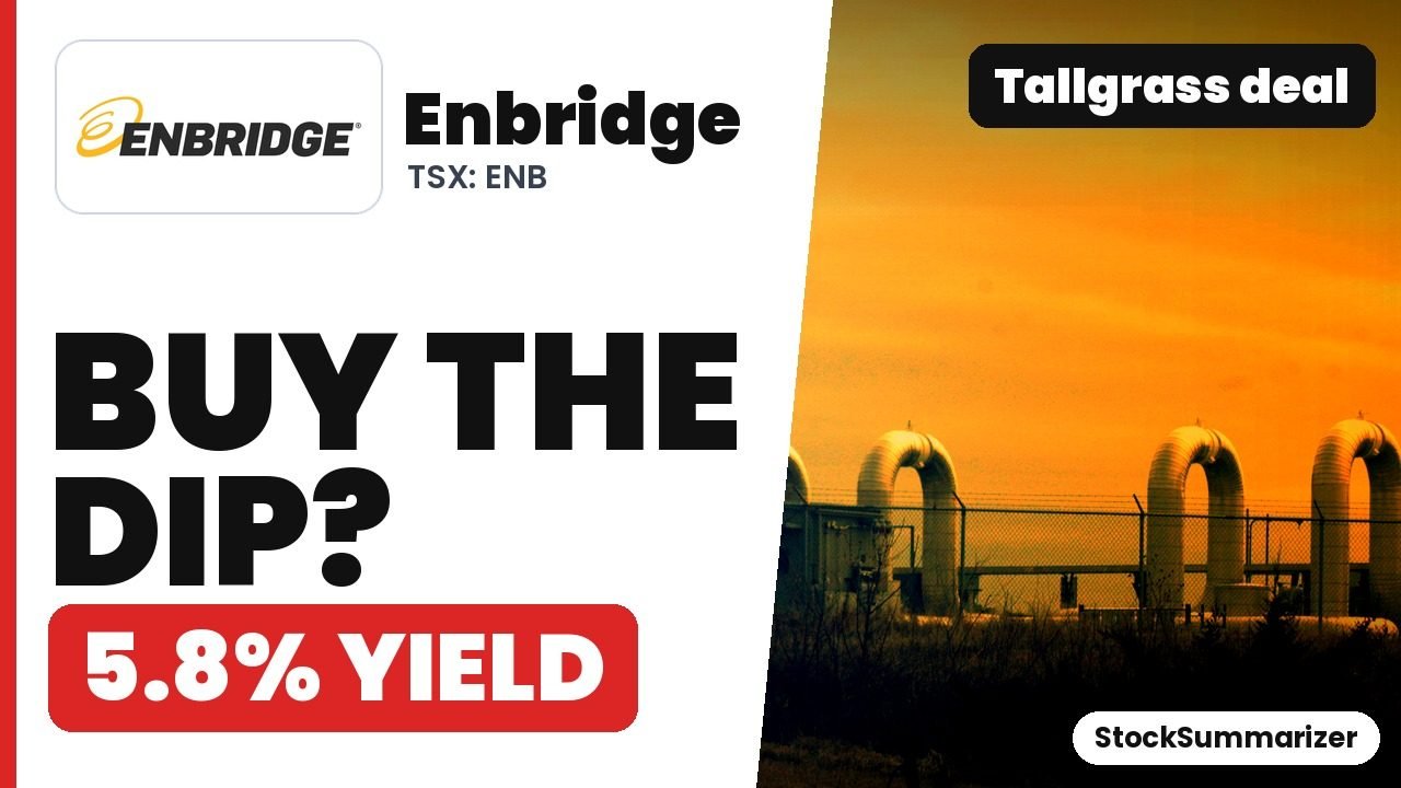 Enbridge (ENB) stock analysis thumbnail: buy the dip? 5.8% yield after the Tallgrass deal