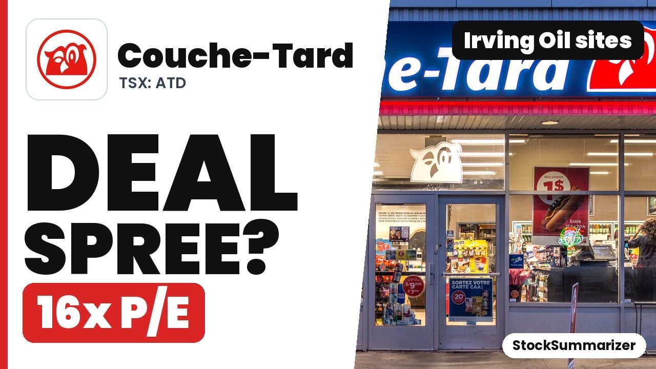 Couche-Tard (ATD) stock analysis thumbnail: deal spree? 16x P/E, Irving Oil sites